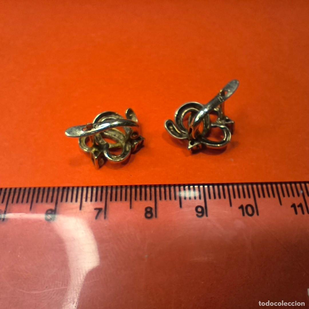 Antig&uuml;edades: 001519COM-Pendientes de plata y p&igrave;edas