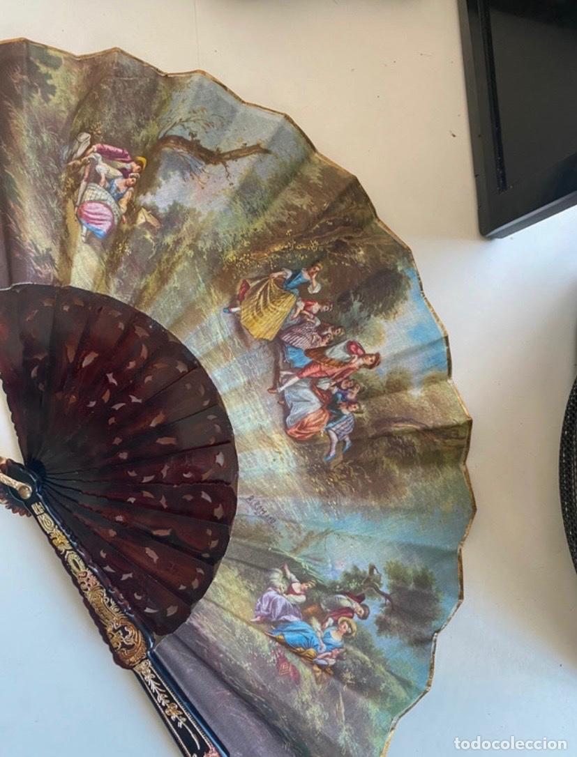 Antig&uuml;edades: Abanico R.Romano Vintage Pintado A Mano