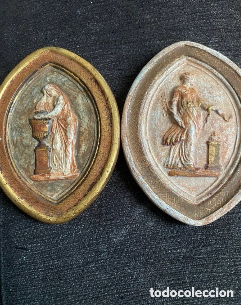 Antig&uuml;edades: 2 Placas Religiosas Decorativas Vintage