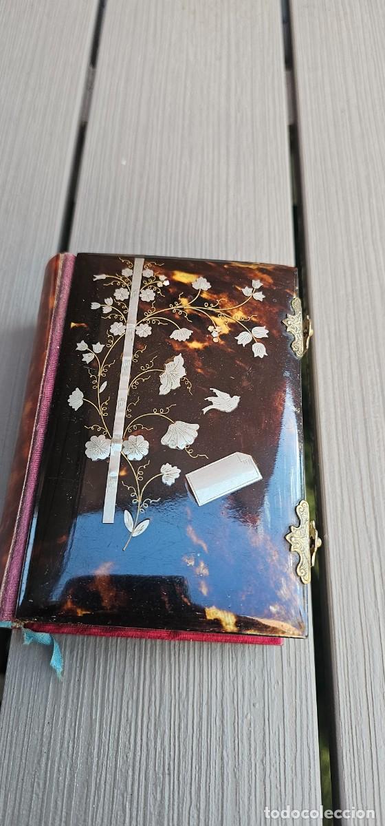 Antig&uuml;edades: Precioso devocionario carey, plata, nacar siglo XIX