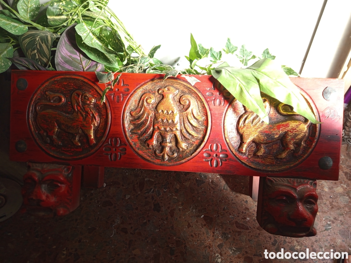 Antig&uuml;edades: Macetero antiguo en madera - Foto 2