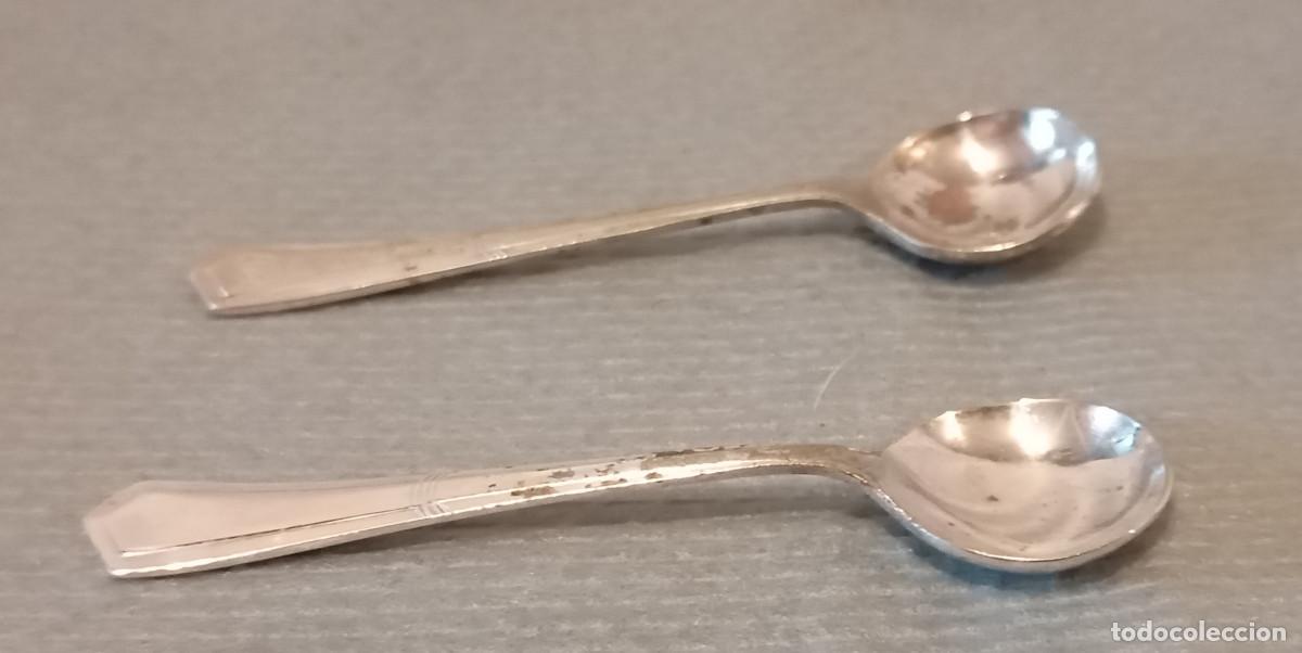 Antig&uuml;edades: 2 Cucharillas de t&eacute; EPNS Plateadas. Conjunto de dos cucharillas de caf&eacute; o t&eacute;