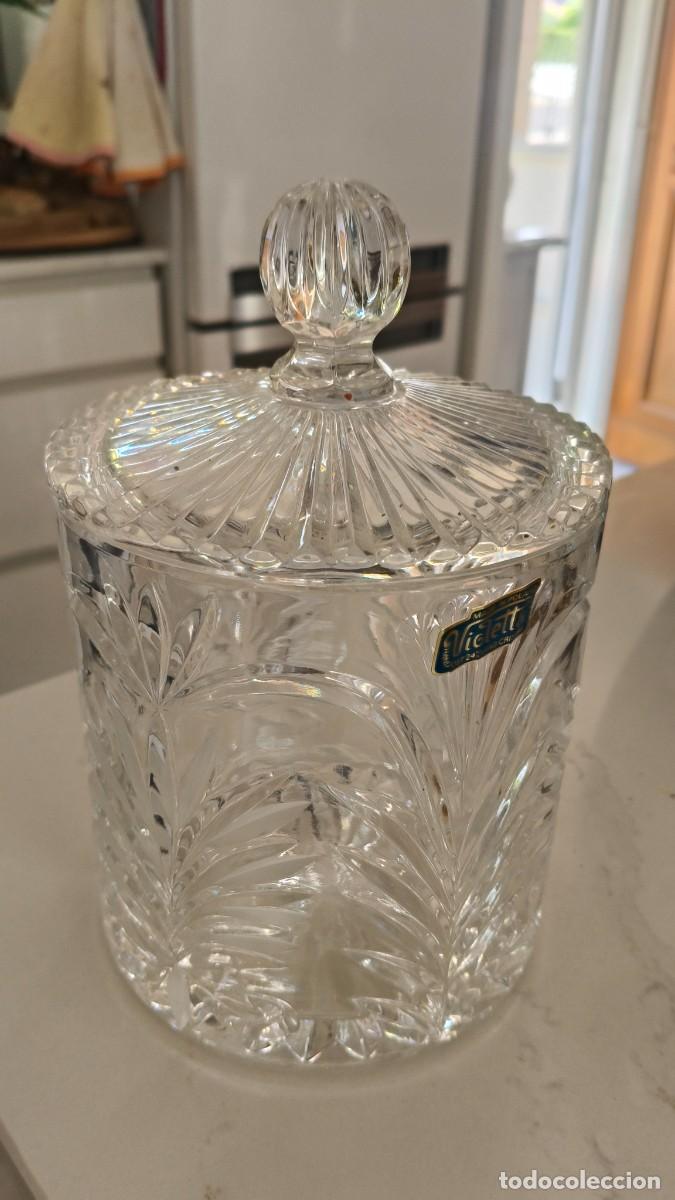 Antig&uuml;edades: Bomboniere cristal de boh&egrave;me violetta neuf vintage