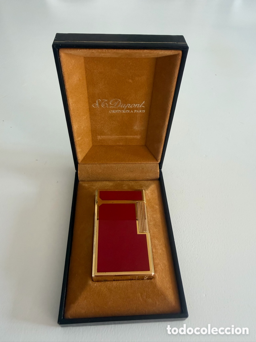 Antig&uuml;edades: S.T. Dupont Ligne 1 chapado oro y laca roja