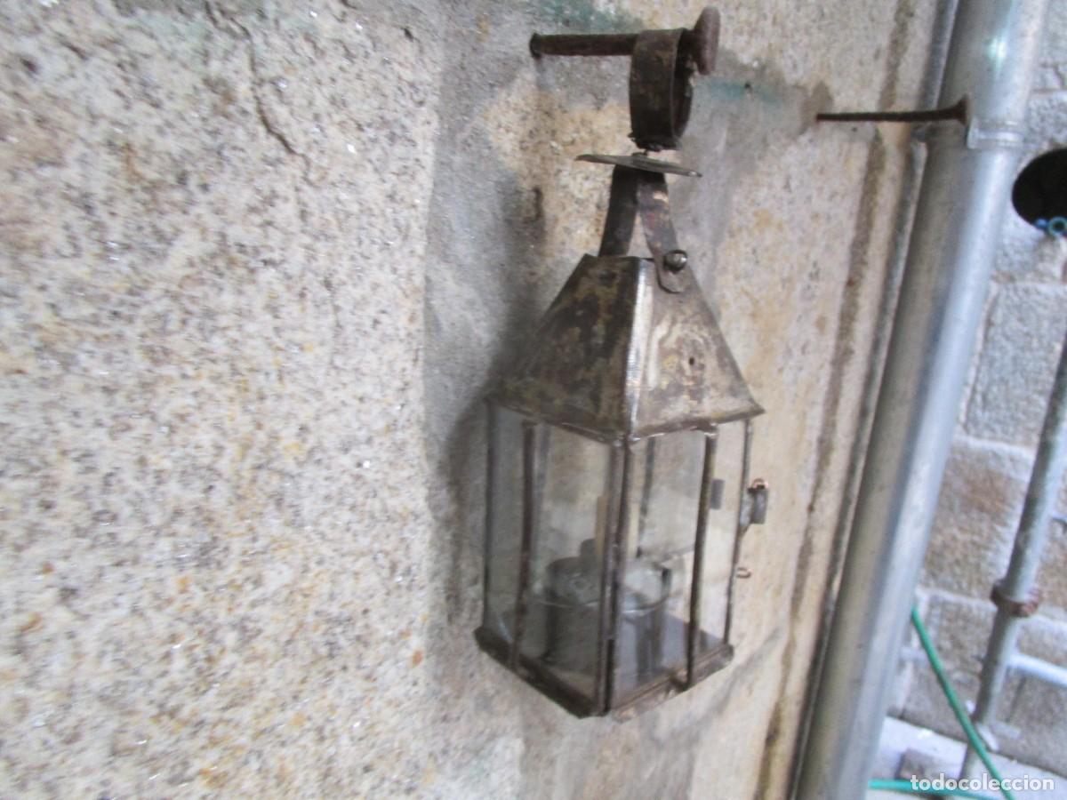 Antig&uuml;edades: ANTIGUO QUINQUE CANDIL - HECHURA DE HOJALATERO, CHAPA ESTA&Ntilde;O Y VIDRIO - 28X10X10 MANO MESA Y COLGAR.