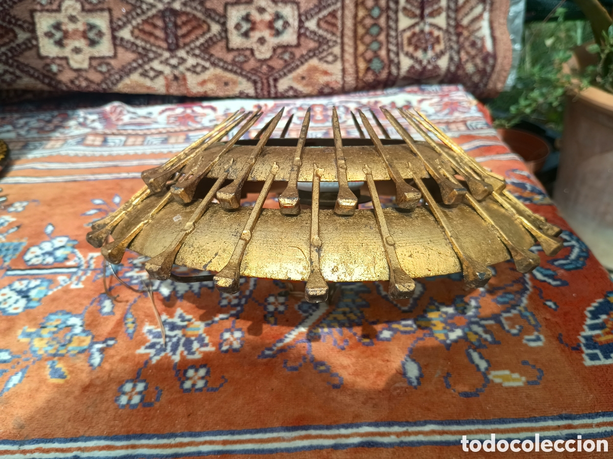 Antig&uuml;edades: L&aacute;mpara Sol hierro techo - Foto 3