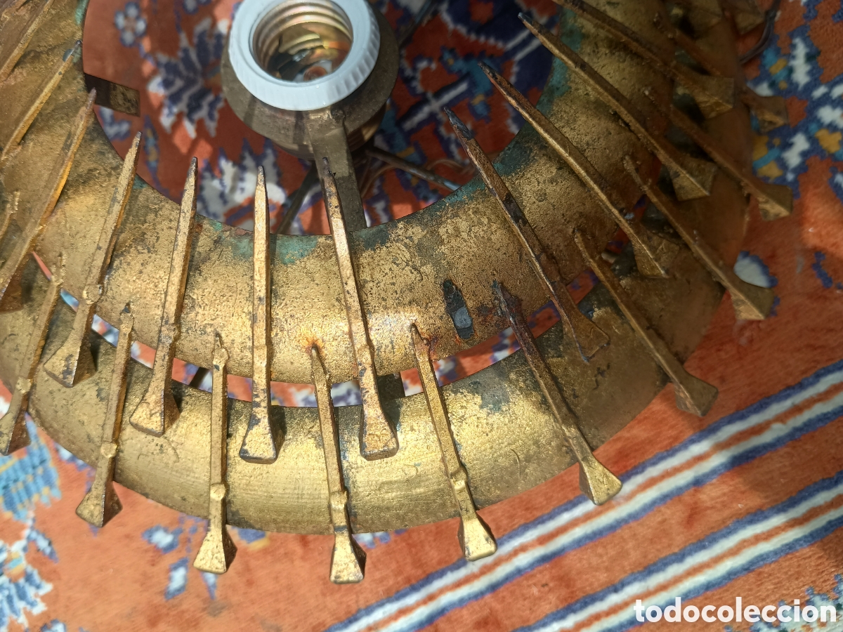 Antig&uuml;edades: L&aacute;mpara Sol hierro techo - Foto 4