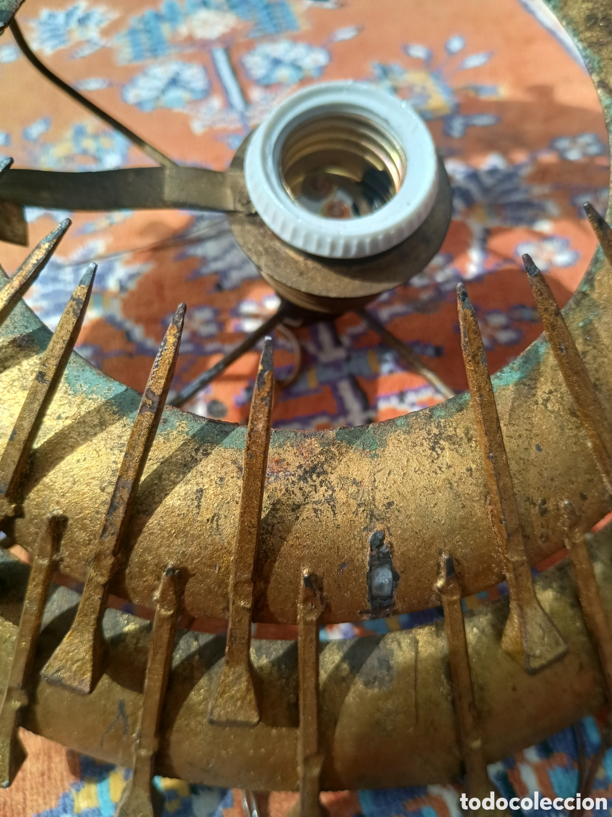 Antig&uuml;edades: L&aacute;mpara Sol hierro techo - Foto 5