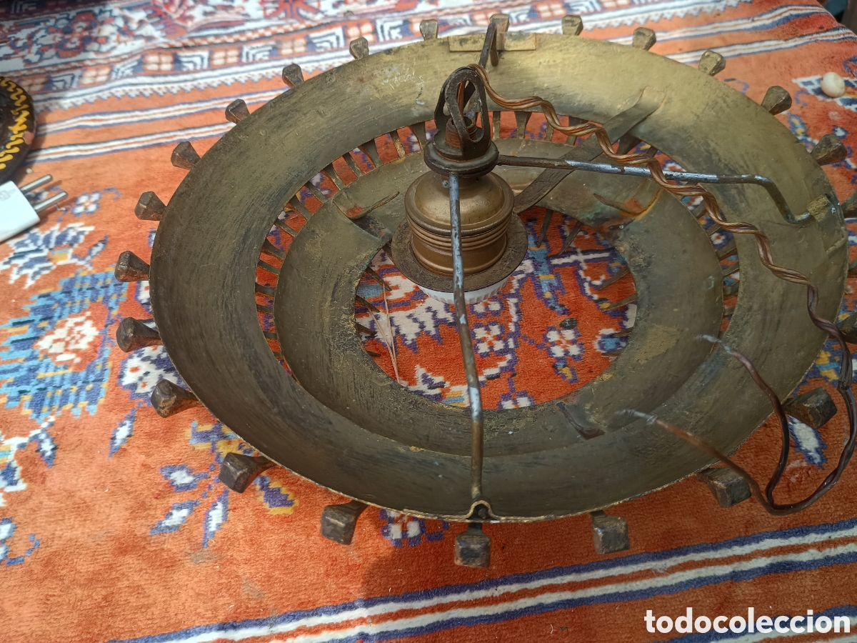 Antig&uuml;edades: L&aacute;mpara Sol hierro techo - Foto 7