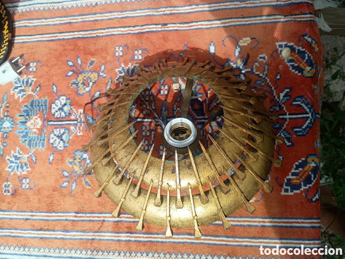 Antig&uuml;edades: L&aacute;mpara Sol hierro techo - Foto 1