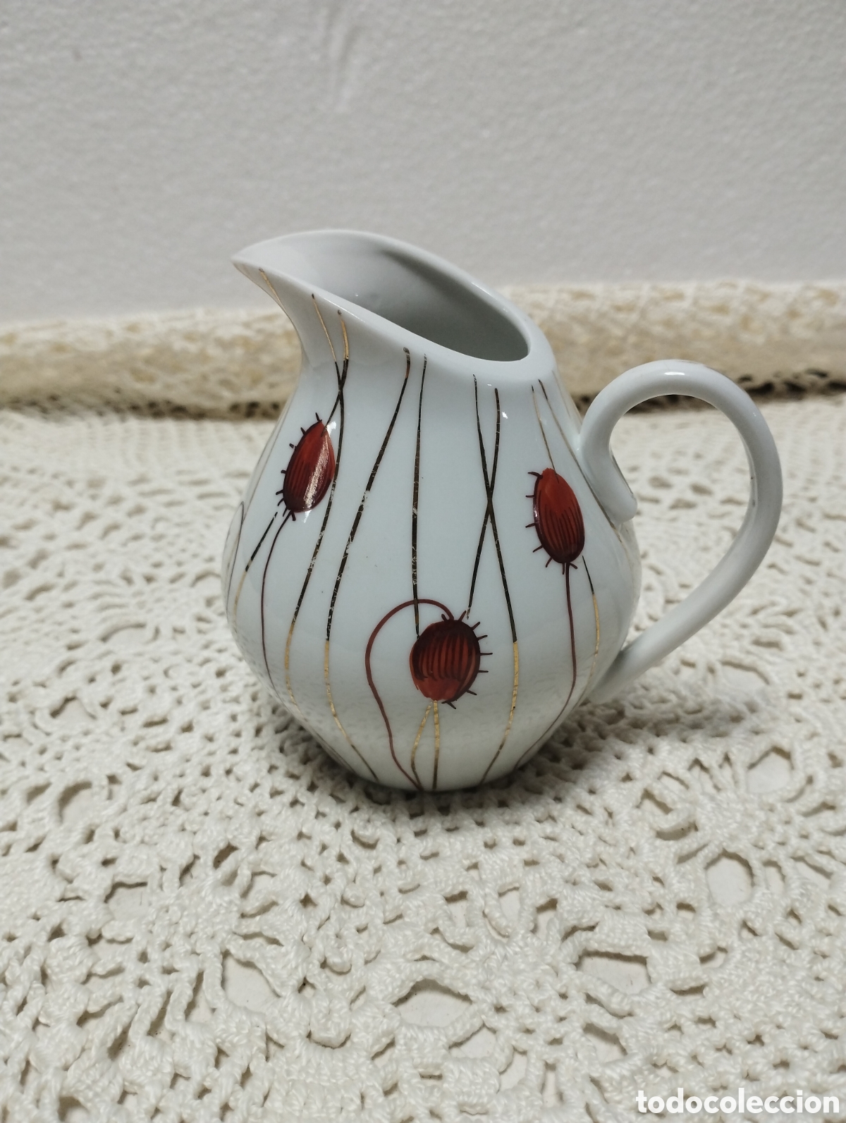 Antig&uuml;edades: JARRA LECHERA SELLO DOLMEN CASTRO SARGADELOS. PINTADA MANO, MED. ALTO 10,3 CM. CM.