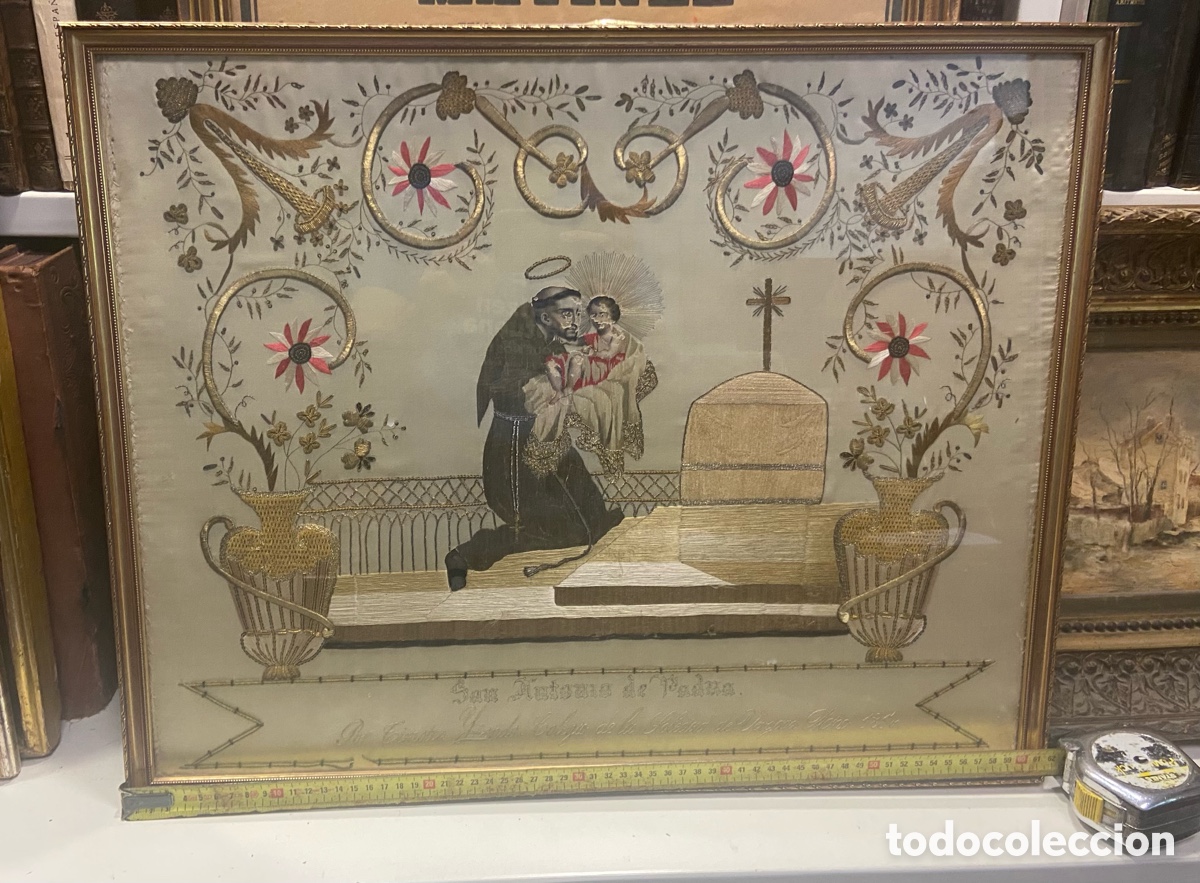 Antig&uuml;edades: Cuadro religioso bordado