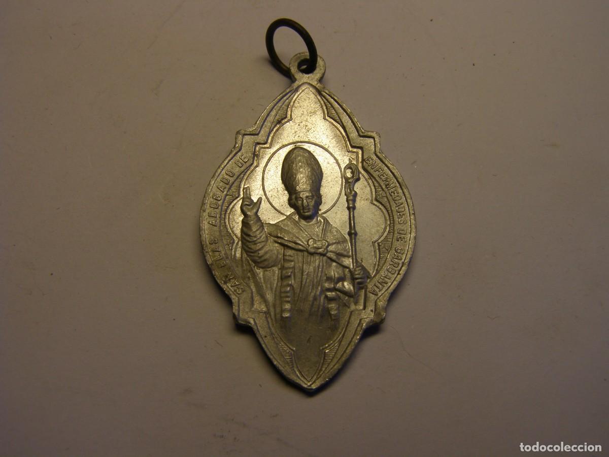 Antig&uuml;edades: Vieja medalla religiosa de San Blas.