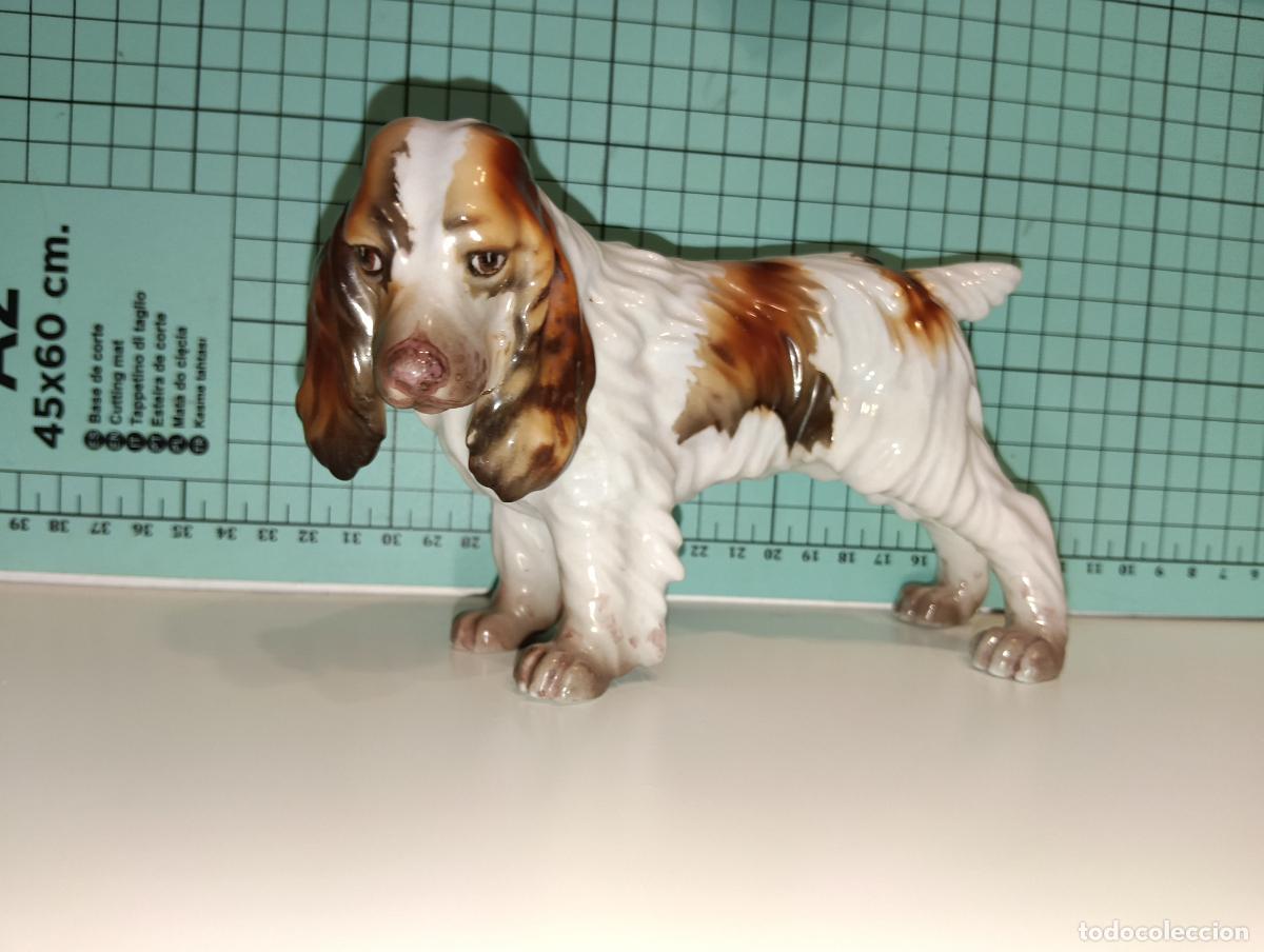 Antig&uuml;edades: Figura de Porcelana Perro Cocker Spaniel C. Martinu