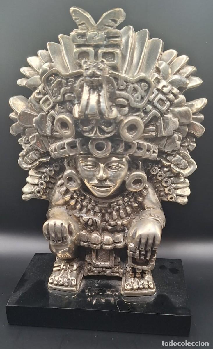 Antig&uuml;edades: Escultura Rey Maya D'Argenta - Plata De Ley .999 Electroformada - A&ntilde;o 1995 - Sello Original