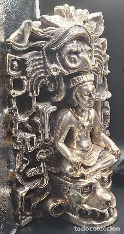Antig&uuml;edades: Escultura Azteca Vintage D'Argenta - Plata De Ley .999 Electroformada - A&ntilde;o 1995 - Gran Formato