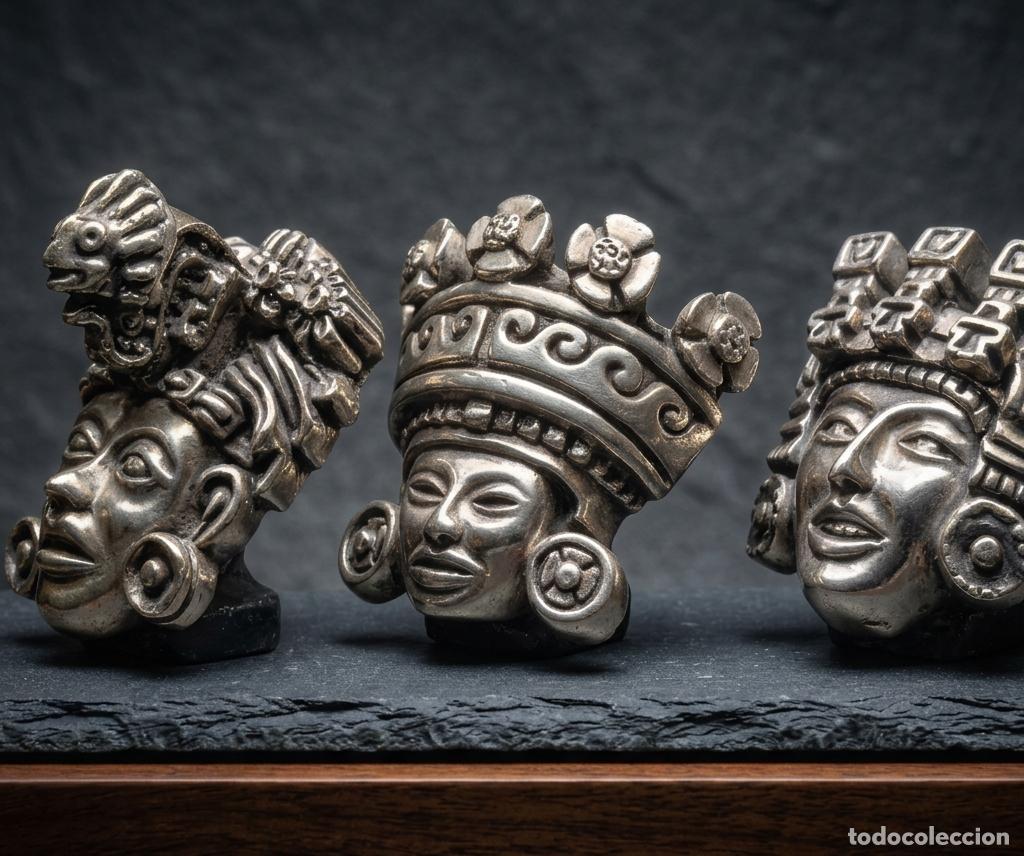 Antig&uuml;edades: Lote Tr&iacute;o Esculturas Precolombinas D'Argenta - Plata De Ley .999 - A&ntilde;o 1995 - Sellos Originales