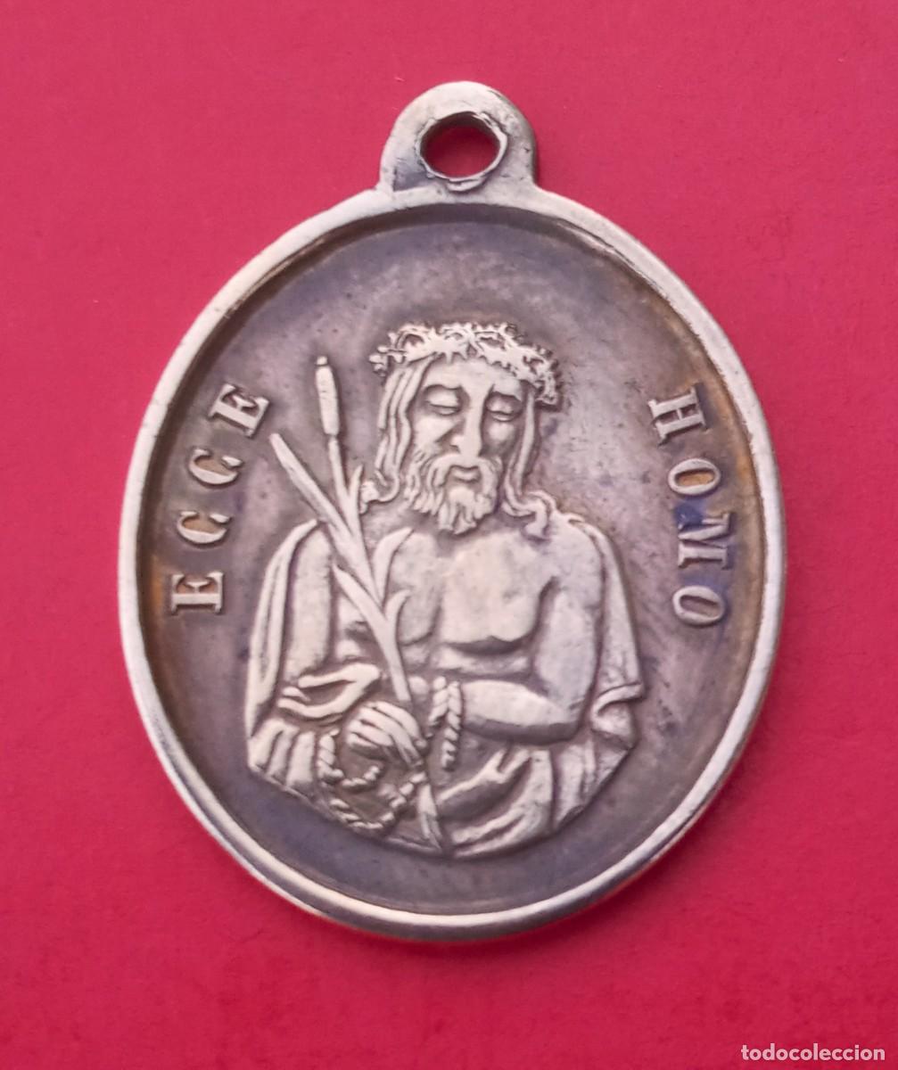 Antig&uuml;edades: Medalla Siglo XIX Ecce Homo Virgen Dolorosa.