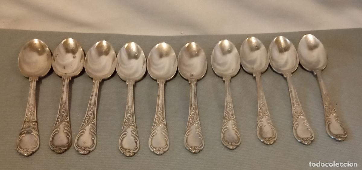 Antiguidades: 10 Cucharas de Postre Christofle Plateadas