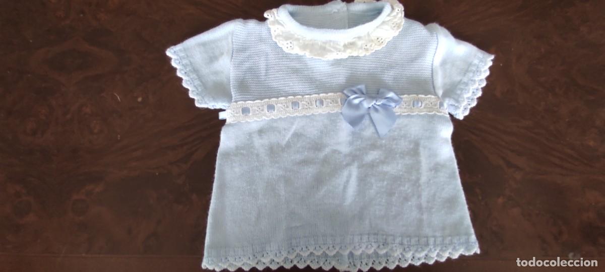 Antig&uuml;edades: BONITO JERSEY DE PUNTO FINO AZUL CELESTE PARA BEB&Eacute; 3 MESES O MU&Ntilde;ECO REBORN.