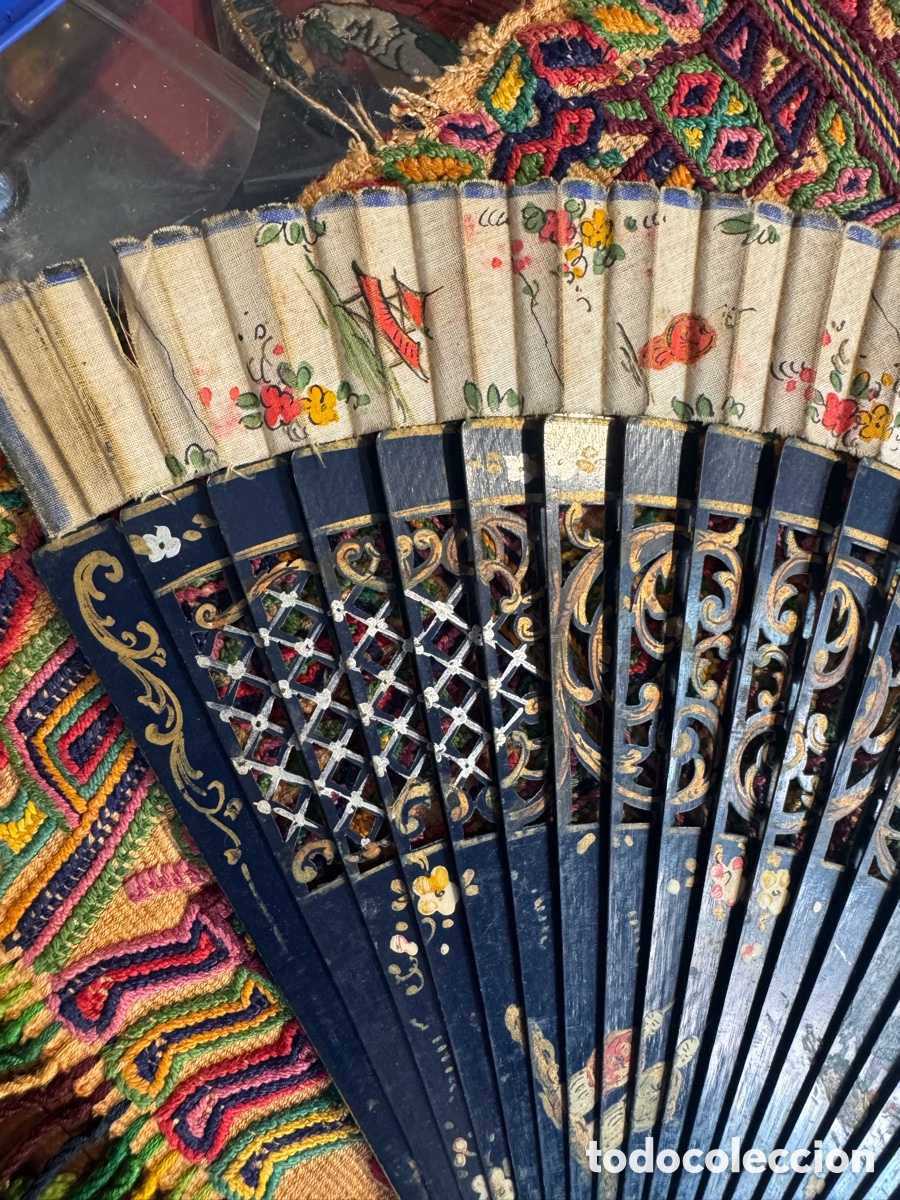 Antig&uuml;edades: Abanico madera chino antiguo - Foto 2