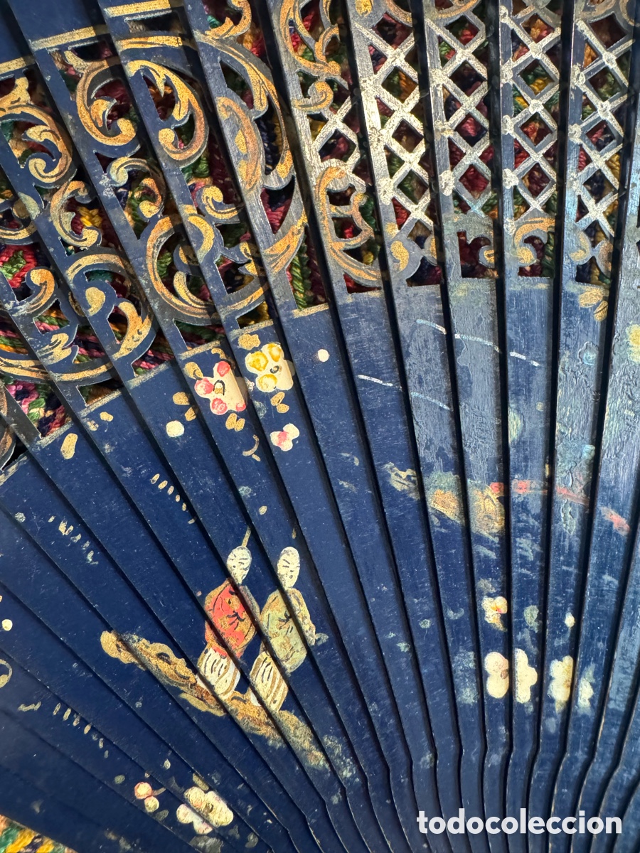 Antig&uuml;edades: Abanico madera chino antiguo - Foto 3