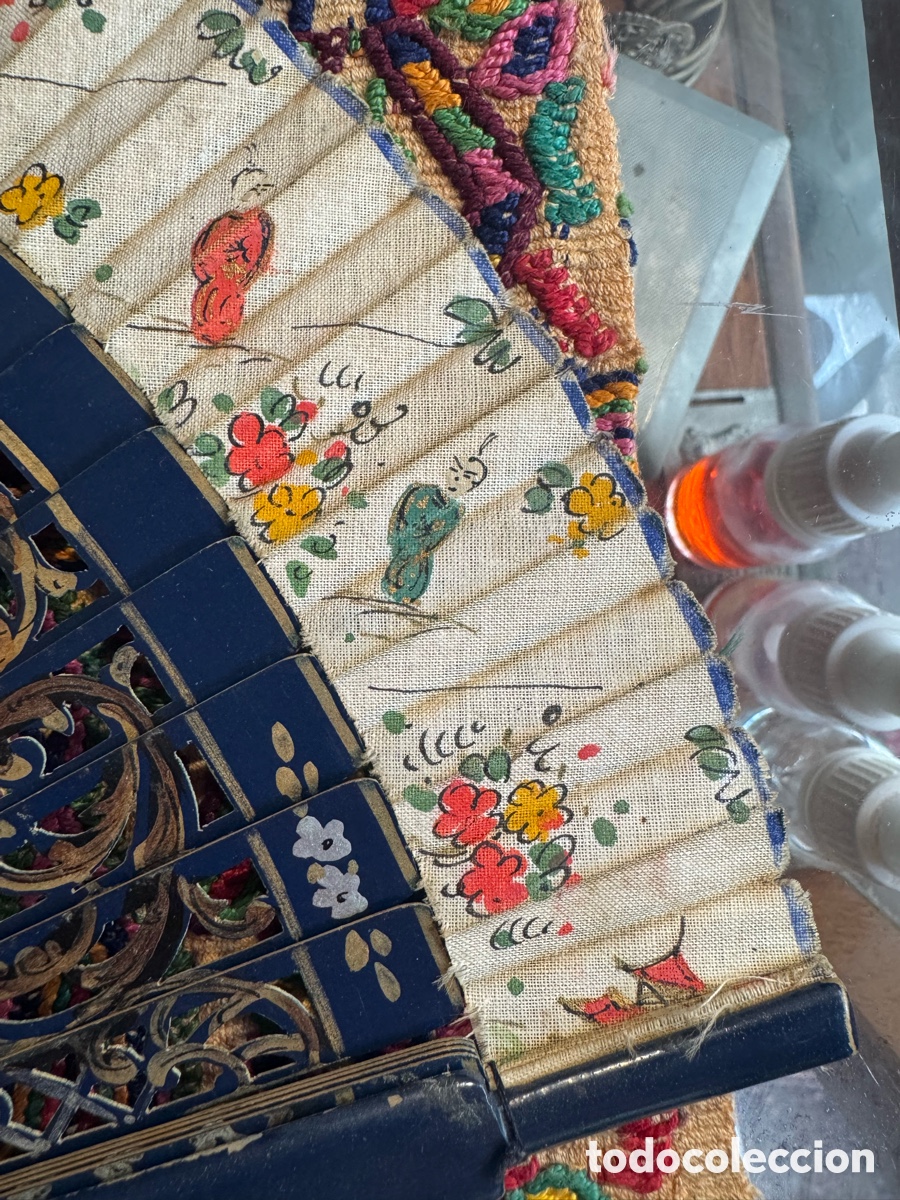 Antig&uuml;edades: Abanico madera chino antiguo - Foto 5