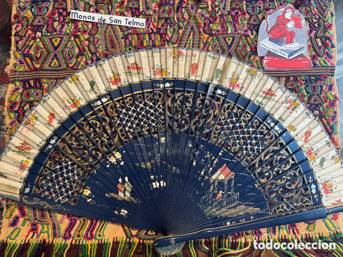 Antig&uuml;edades: Abanico madera chino antiguo