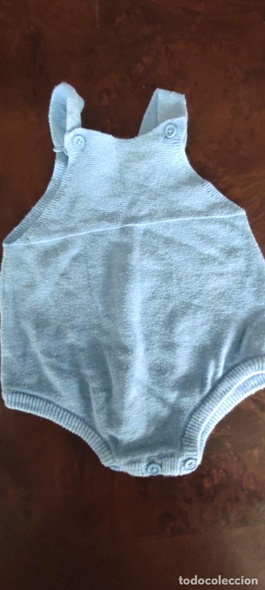 Antig&uuml;edades: PELELE CORTO DE PUNTO- AZUL CELESTE - TALLA 1-3 MESES (100% ALGODON).