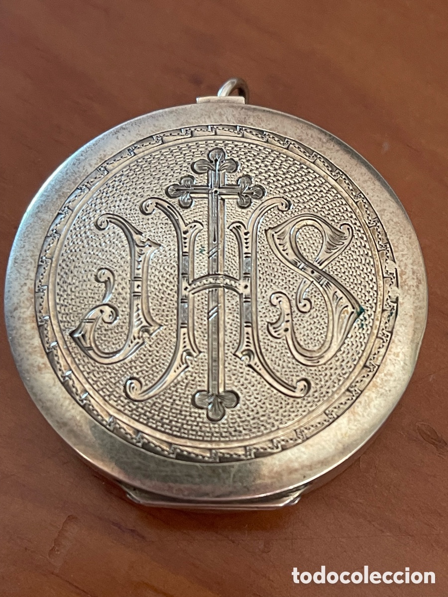 Antig&uuml;edades: CAJA HOSTIARIA PLATA DORADA 58 GRAMOS A&Ntilde;OS 50