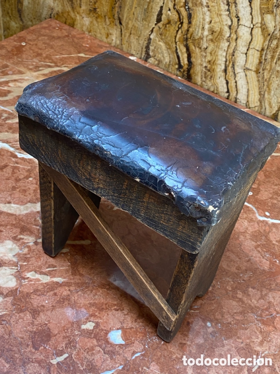 Antig&uuml;edades: Banqueta antigua de madera - Foto 10