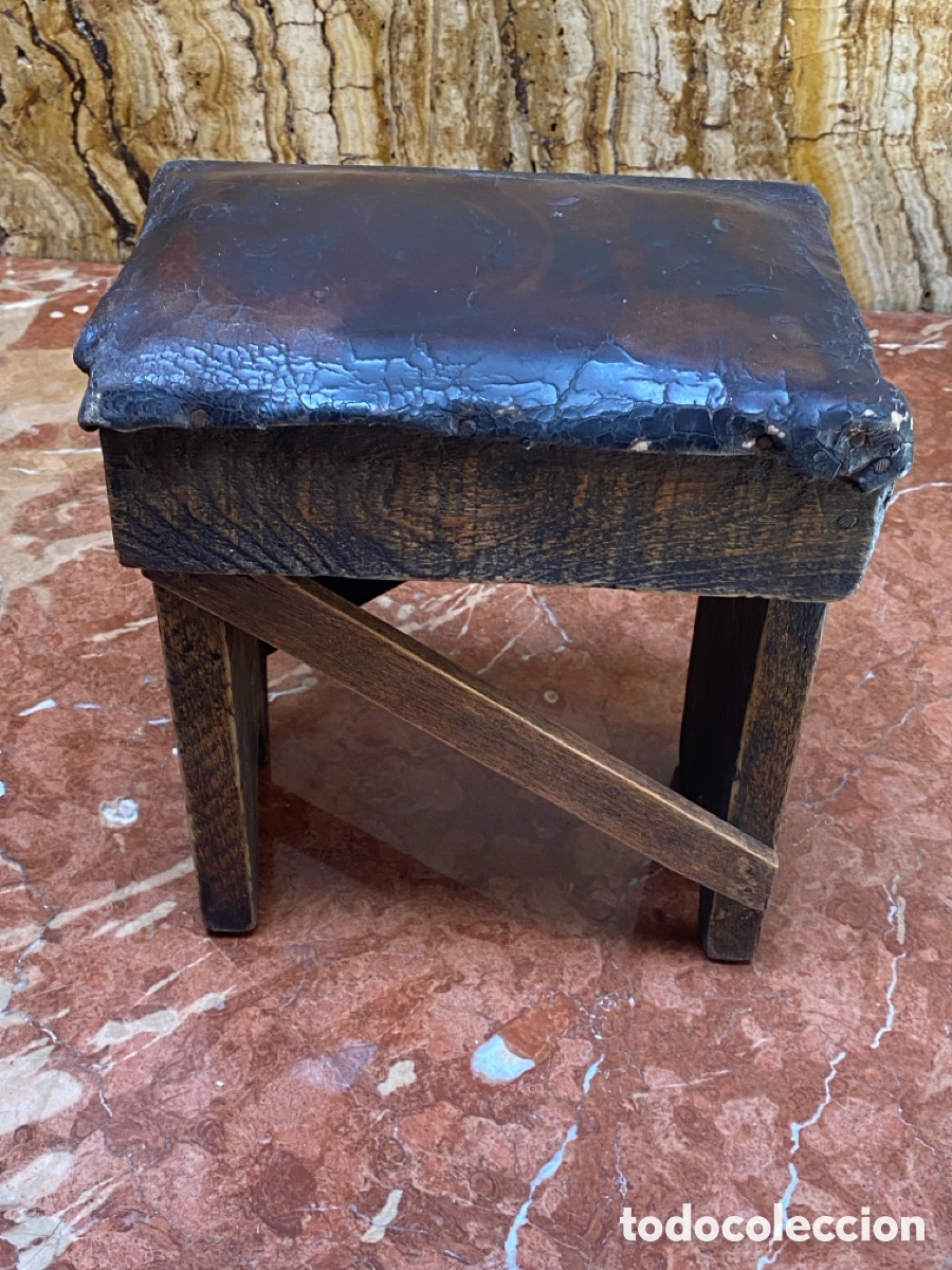 Antig&uuml;edades: Banqueta antigua de madera - Foto 12