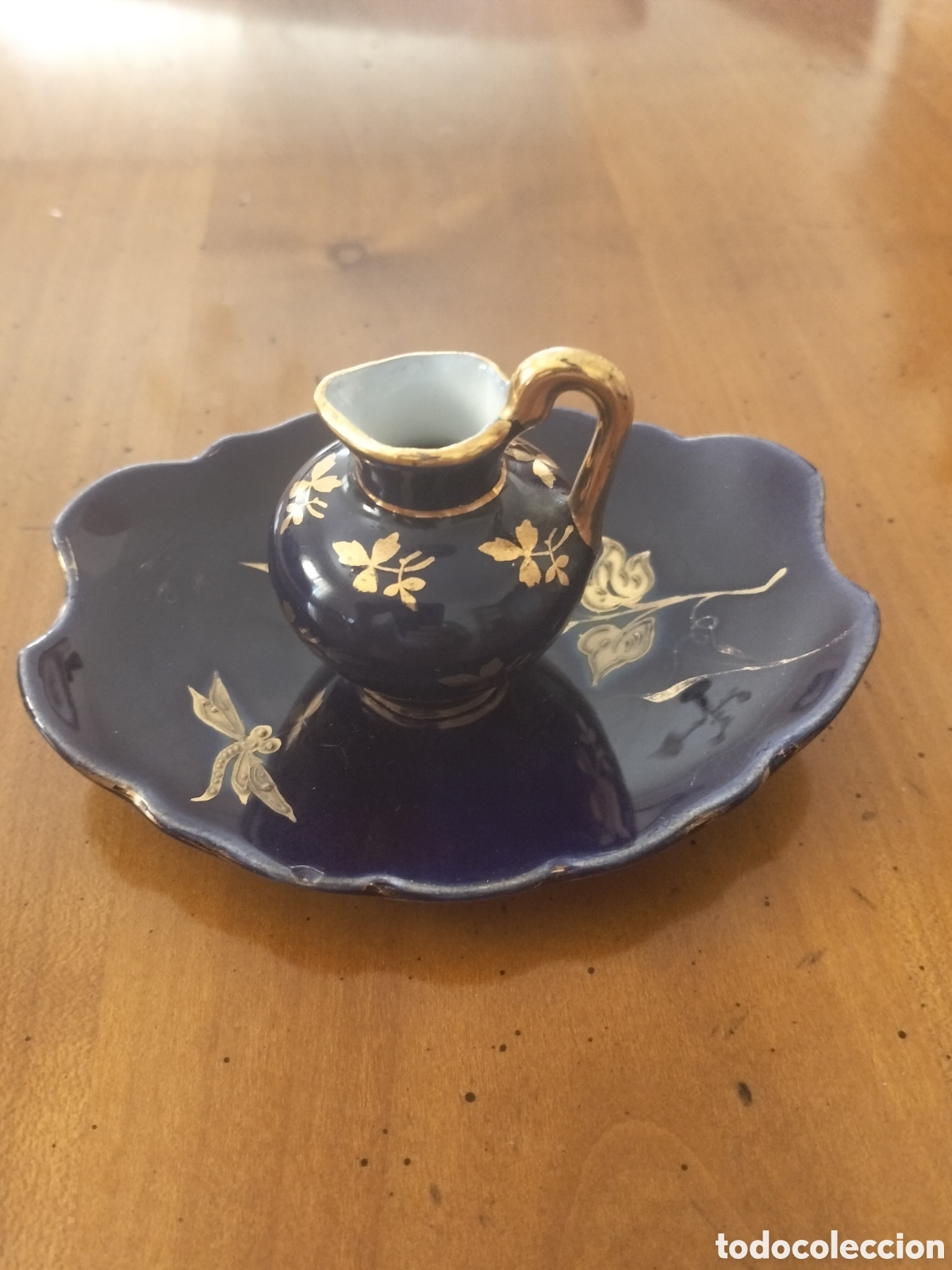 Antig&uuml;edades: Jarr&oacute;n Miniatura y Plato Porcelana Limoges