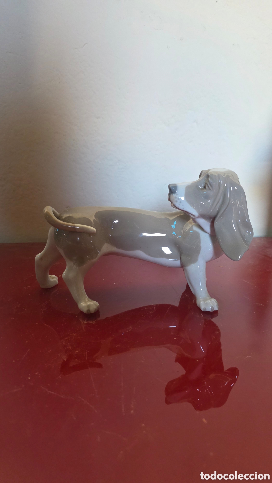 Antig&uuml;edades: Figura porcelana lladro perro salchicha