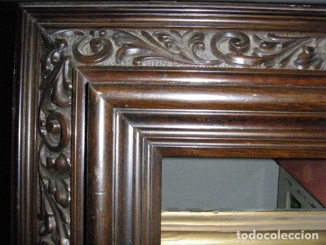 Antig&uuml;edades: MARCO MOLDURA DE MADERA MARRON OSCURO - Foto 2