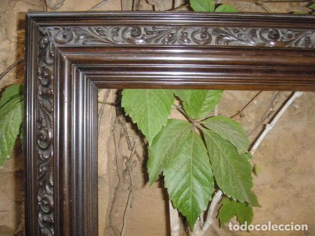 Antig&uuml;edades: MARCO MOLDURA DE MADERA MARRON OSCURO - Foto 6