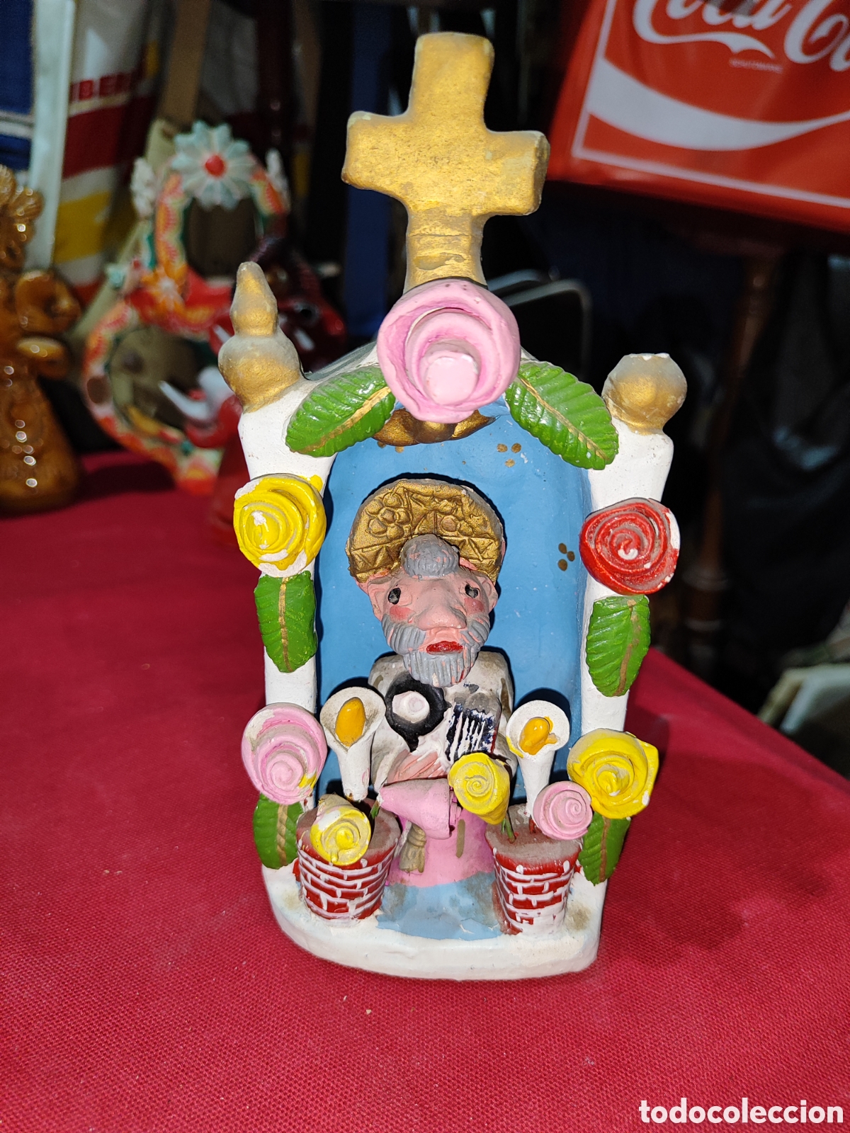Antiquit&eacute;s: Portugal Arte Popular obra firmada MISTERIO Galegos Santa Mar&iacute;a Bardelos c. 1950