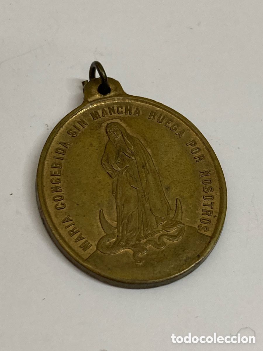 Antig&uuml;edades: Medalla de metal religiosa /c609 - Foto 1