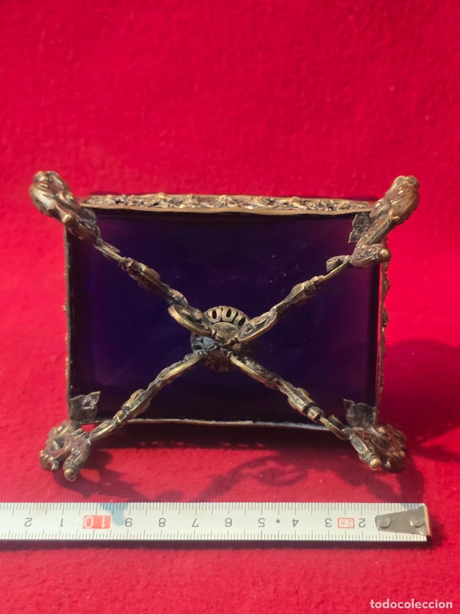 Antig&uuml;edades: ANTIGUO ESPECIERO DE BRONCE Y CRISTAL - Foto 6