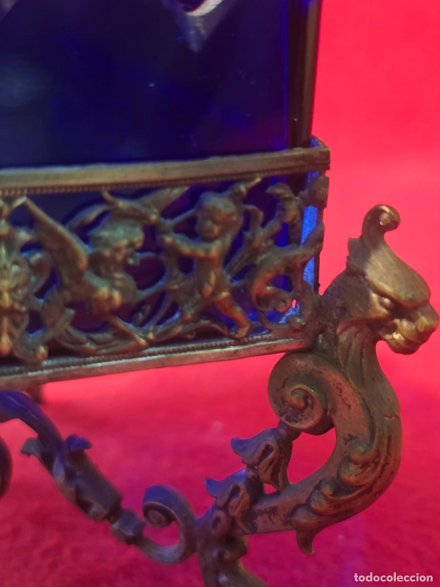 Antig&uuml;edades: ANTIGUO ESPECIERO DE BRONCE Y CRISTAL - Foto 11