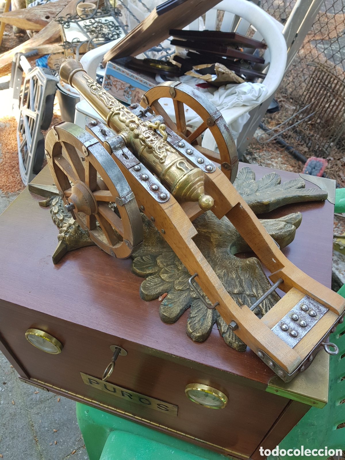 Antig&uuml;edades: ESPECTACULAR Y ANTIGUO CA&Ntilde;&Oacute;N DE BRONCE - Foto 2