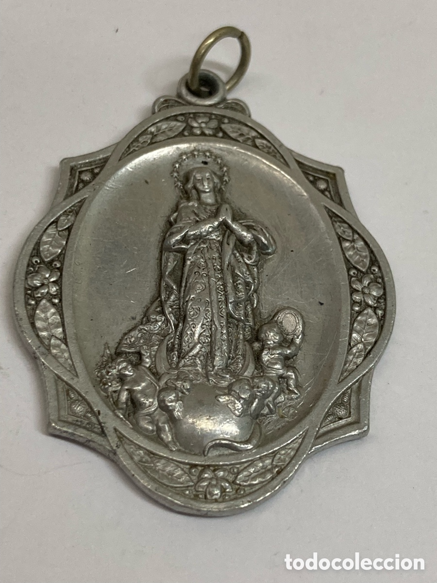 Antig&uuml;edades: Medalla de metal religiosa