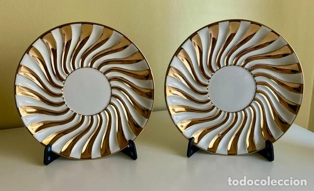 Antiguidades: PLATOS VINTANGE DORADOS ESTILO MID-CENTURY