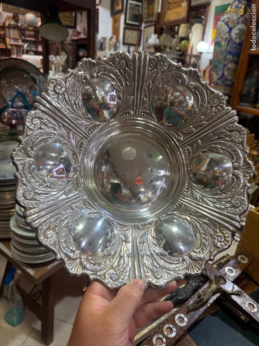 Antig&uuml;edades: BANDEJA DE ALPACA IDEAL PARA ACTO RELIGIOSO - MEDIDA 30 CM