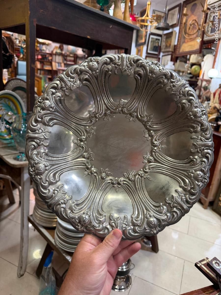 Antig&uuml;edades: BANDEJA DE ALPACA IDEAL PARA ACTO RELIGIOSO - MEDIDA 33 CM