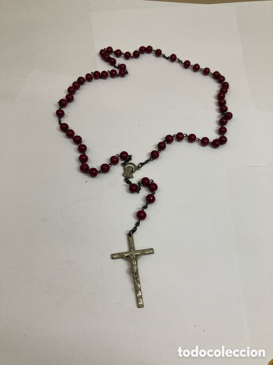 Antig&uuml;edades: Rosario de metal religioso CC468