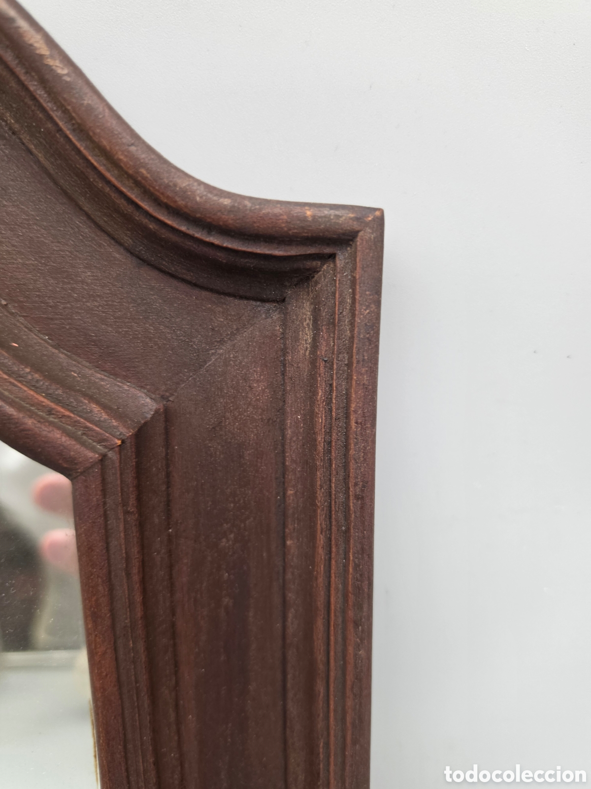 Antig&uuml;edades: Peque&ntilde;o espejo de pared de madera - Foto 4