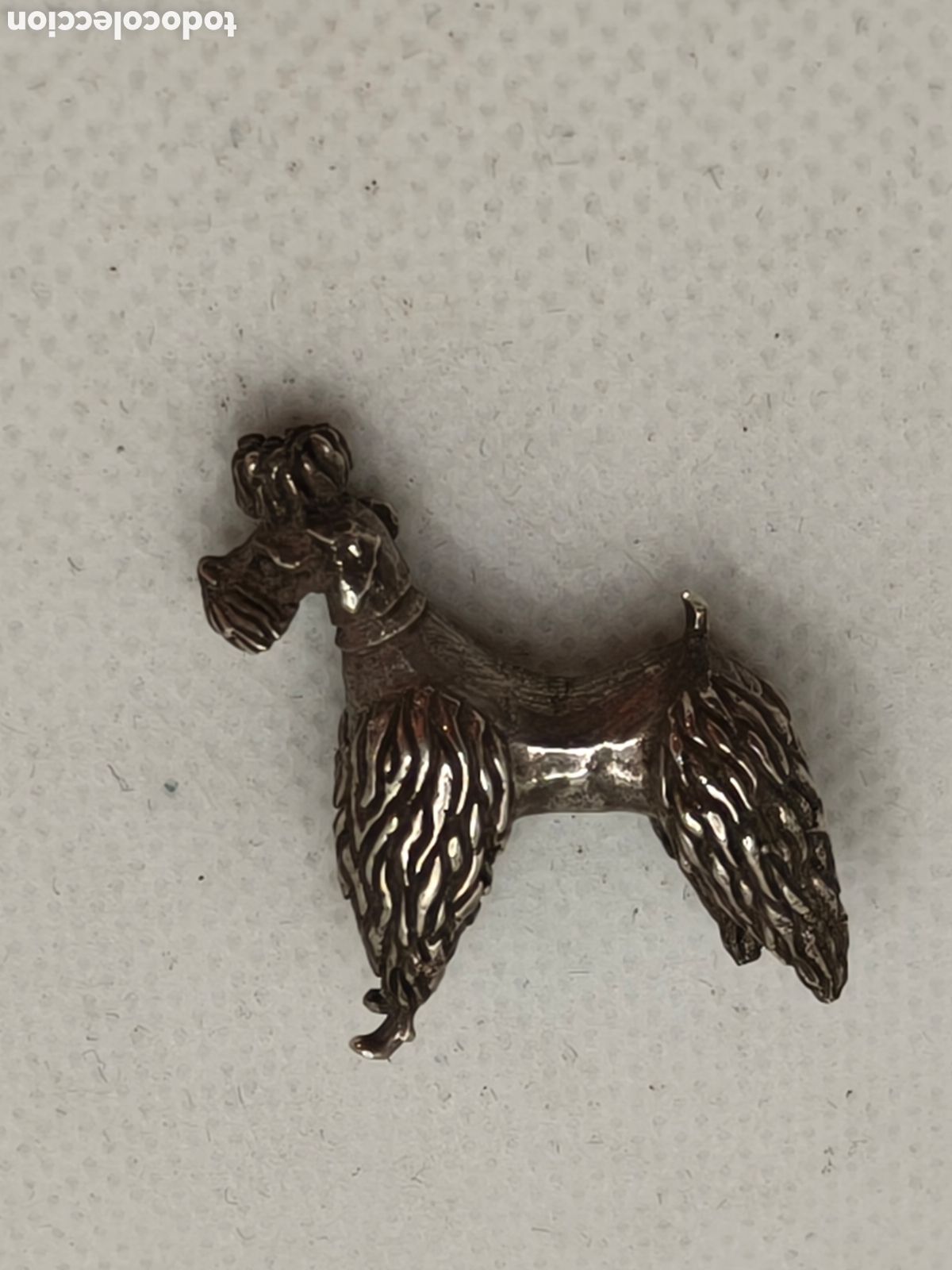 Antig&uuml;edades: Perro Caniche de plata 925 a&ntilde;os 60s