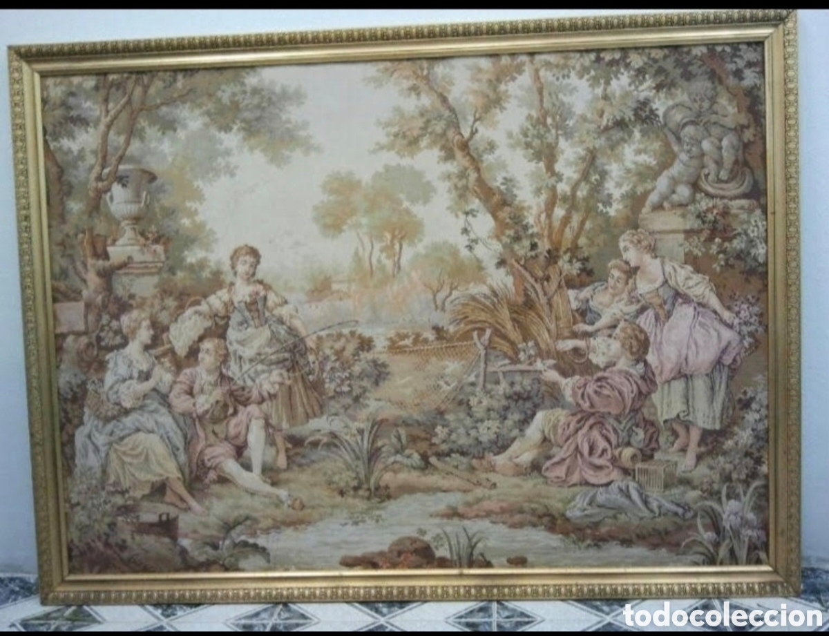 Antig&uuml;edades: Tapiz veneciano enmarcado 1973 &ndash; 150 x 115 cm