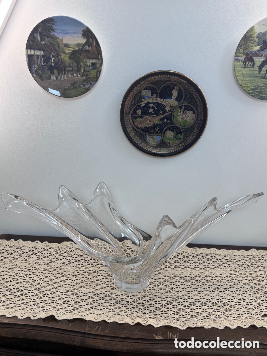 Antig&uuml;edades: Centro mesa cristal XXL 65cm Murano/Vannes vintage a&ntilde;os 60 escultura splash